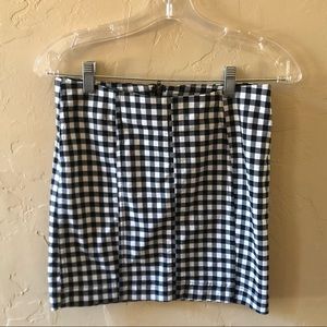Free People Black and White Plaid Skirt